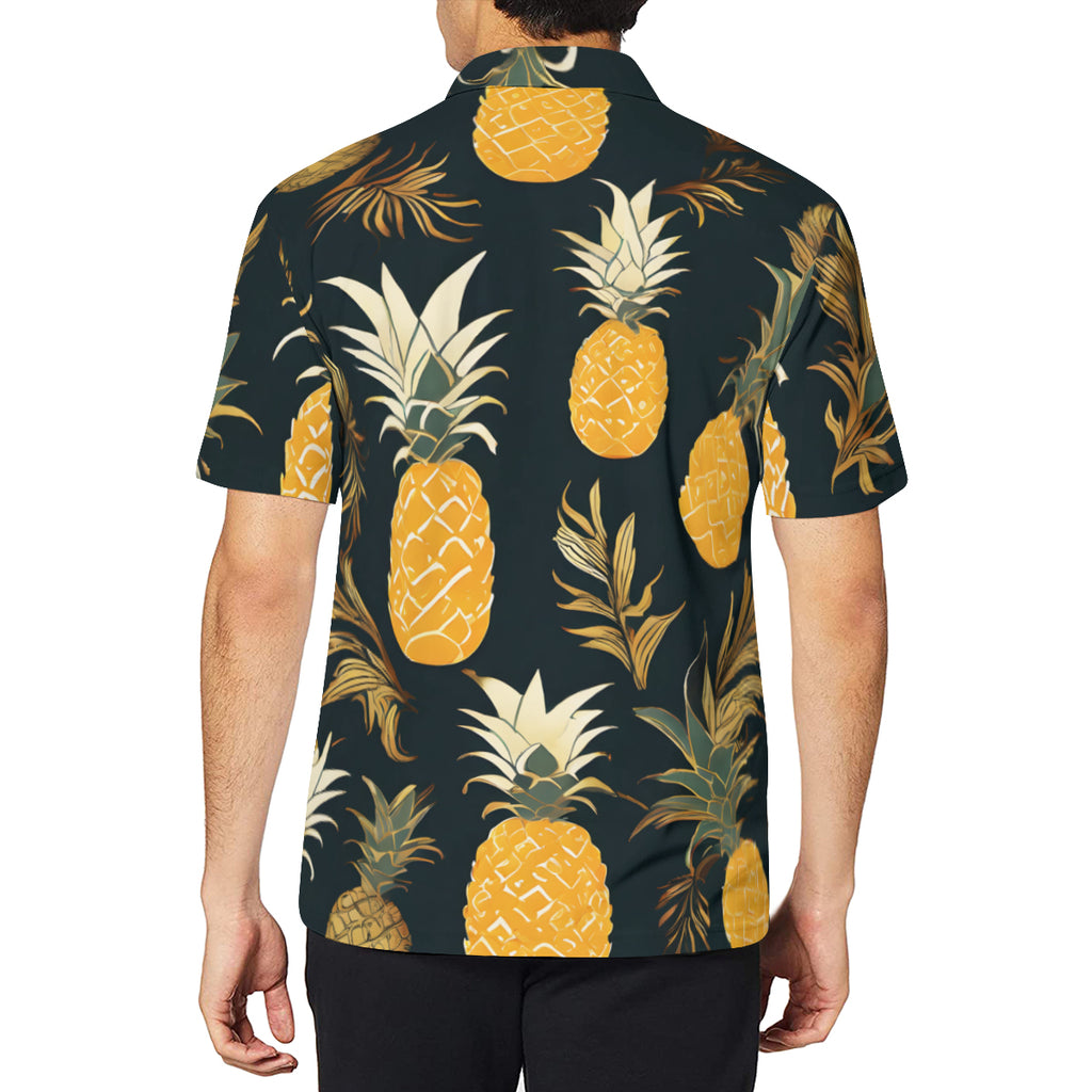 Pineapple Men's Premium European Size POLO Shirt | 95% Polyester+5% Spandex