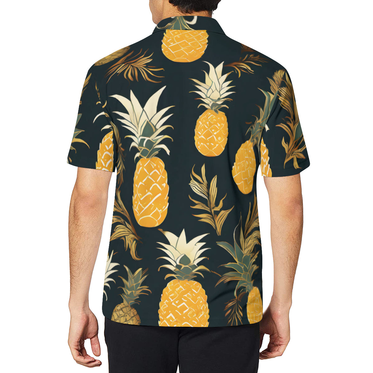 Pineapple Men's Premium European Size POLO Shirt | 95% Polyester+5% Spandex