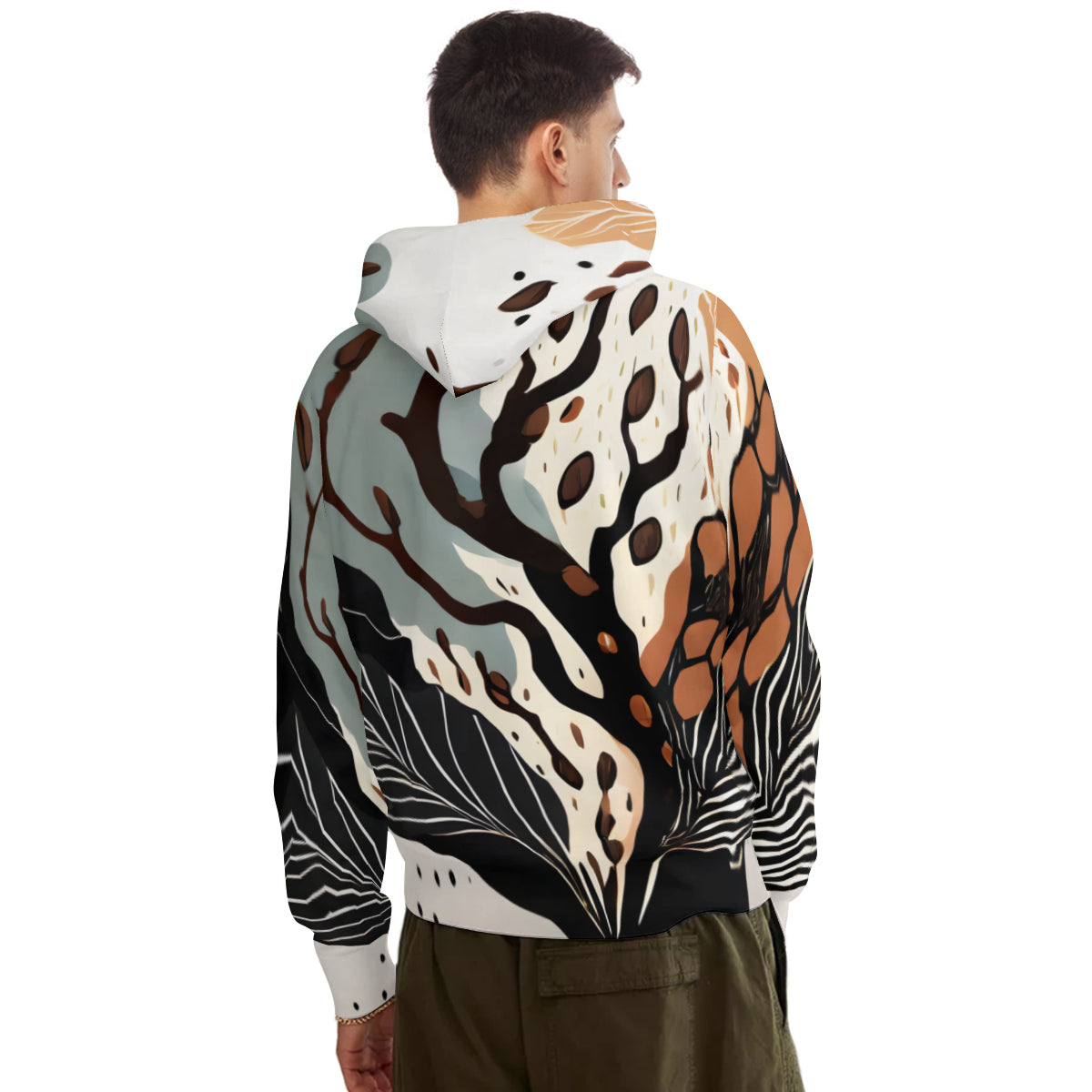 African Tree Pattern Men's Adult Hoodie Set (Double-Layer Hood) | Health Fabric