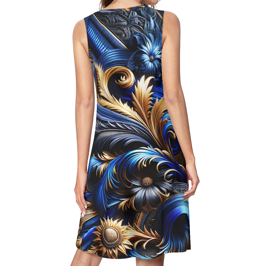 Royal Blue Women's Casual Dress | Polyester
