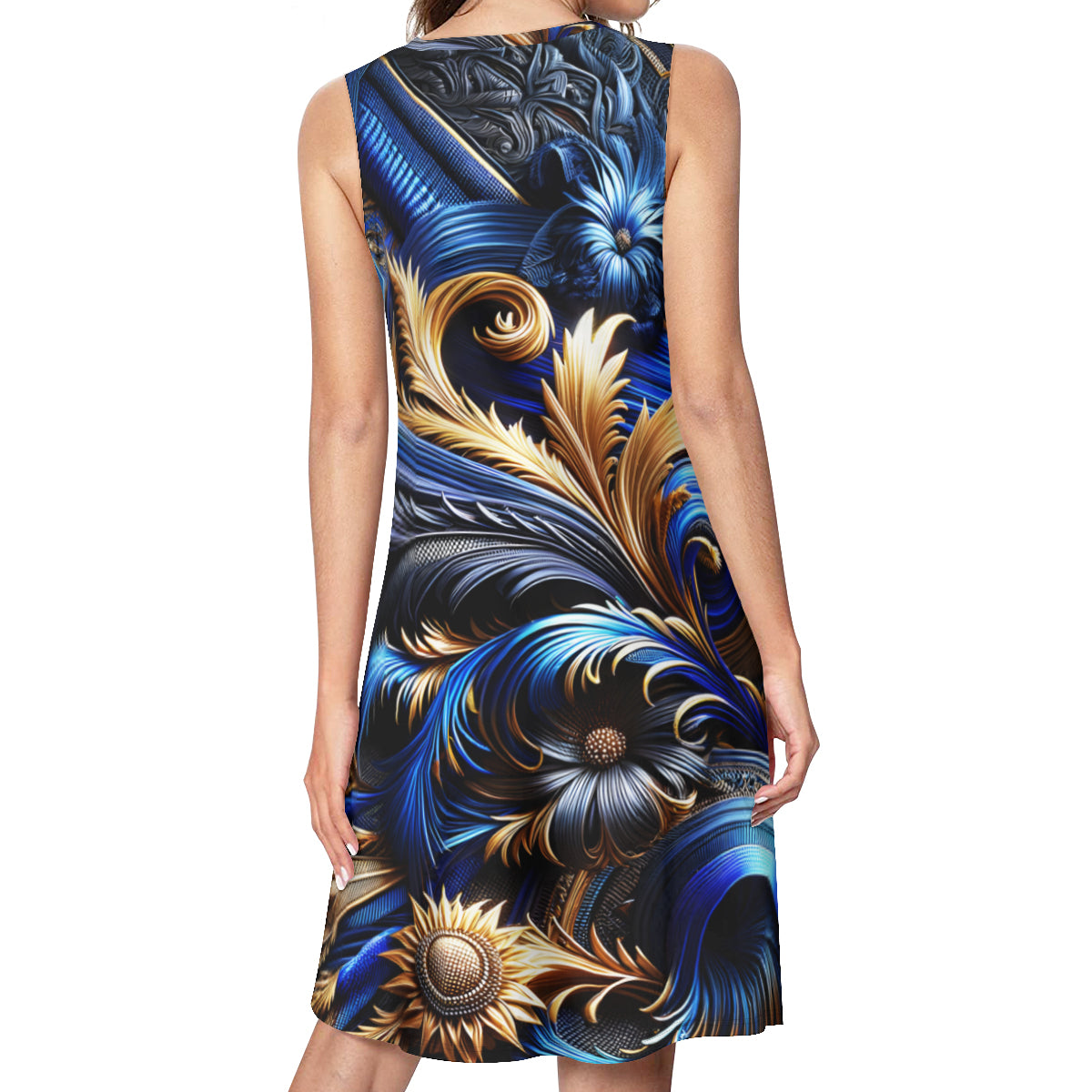 Royal Blue Women's Casual Dress | Polyester