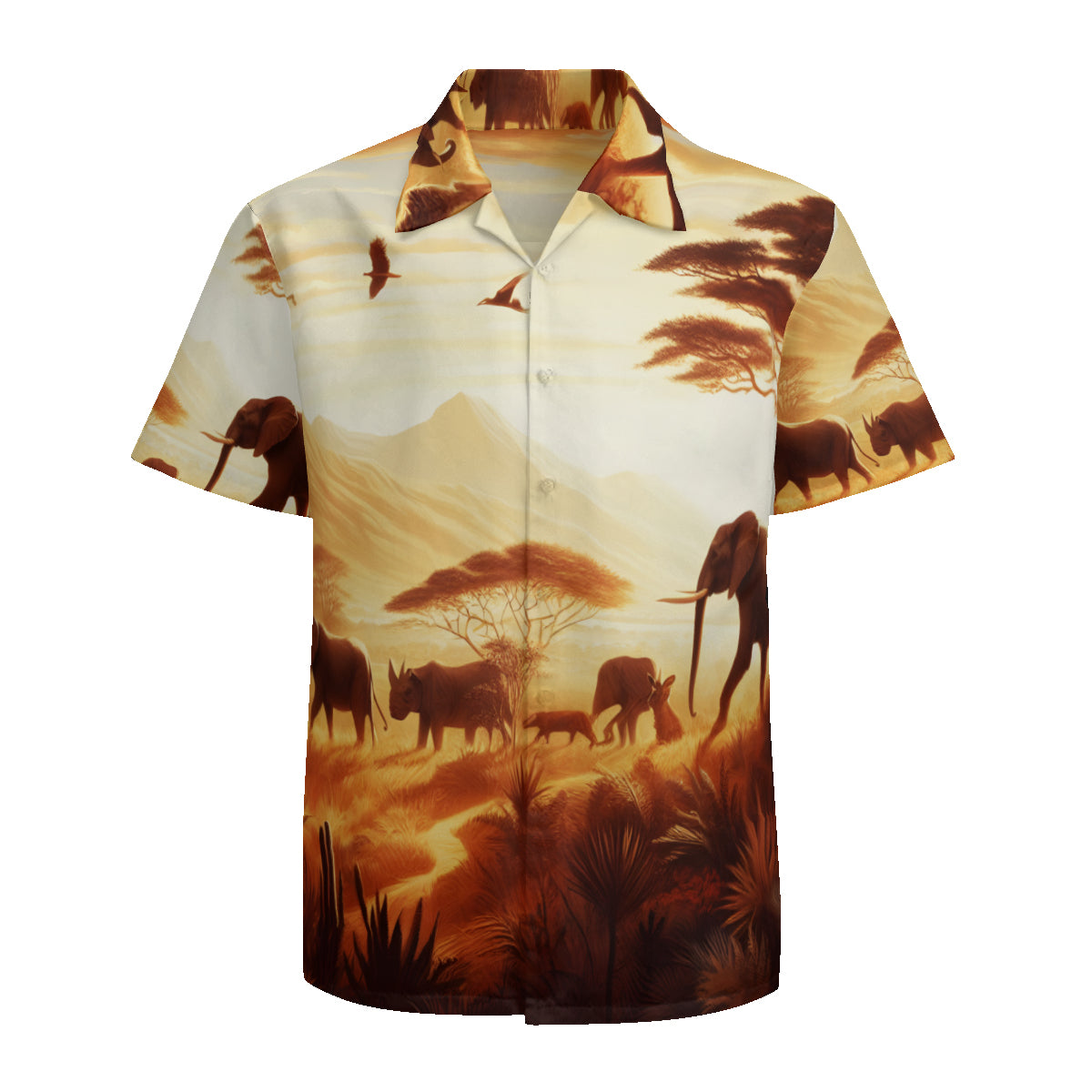 Animal Sunset Short Sleeves Men's Shirt