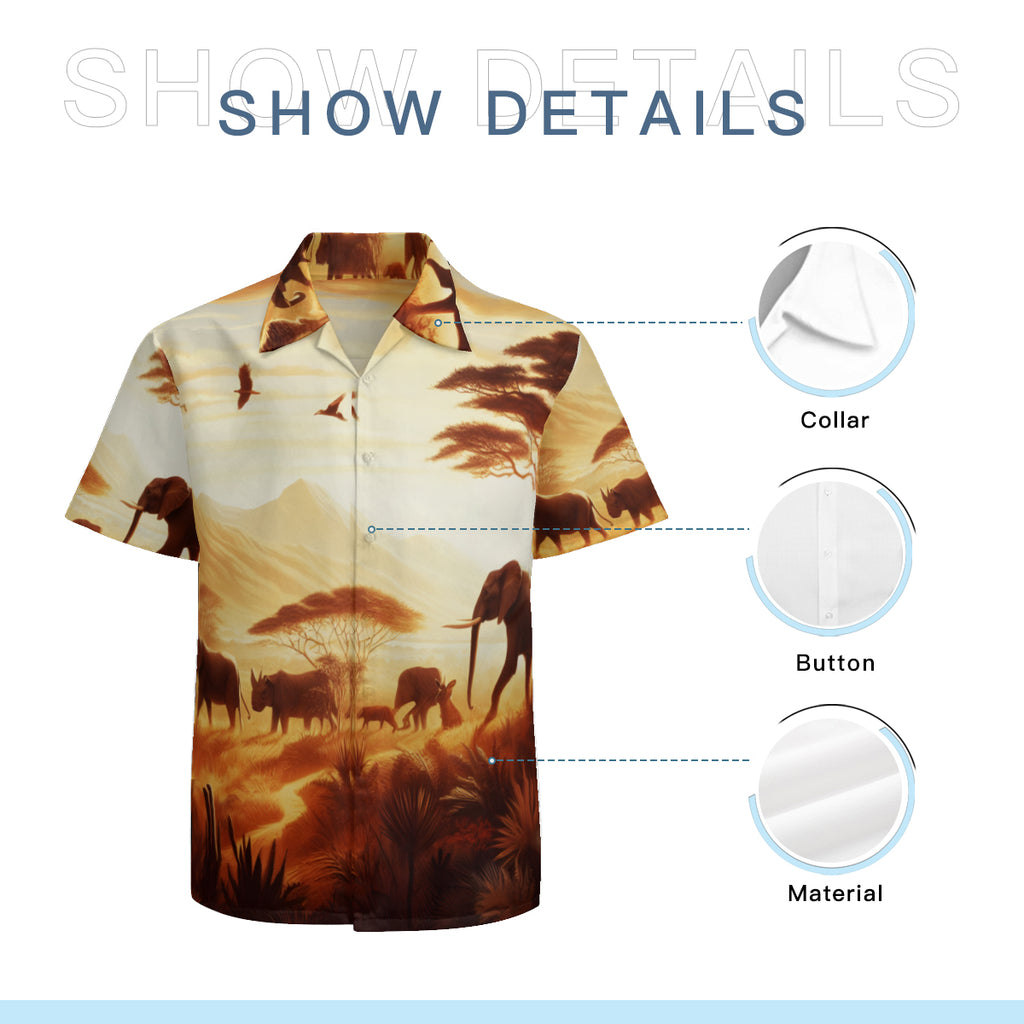 Animal Sunset Short Sleeves Men's Shirt