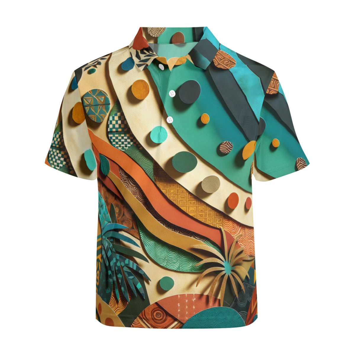 Paper Collage Polo Men's Shirt