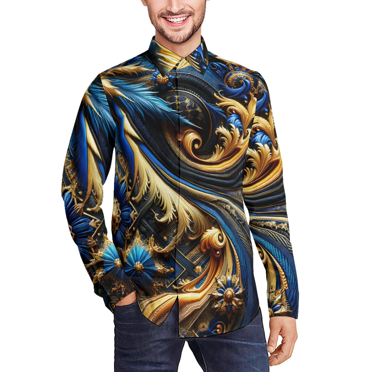 Royal Blue Long Sleeves Men's Shirt