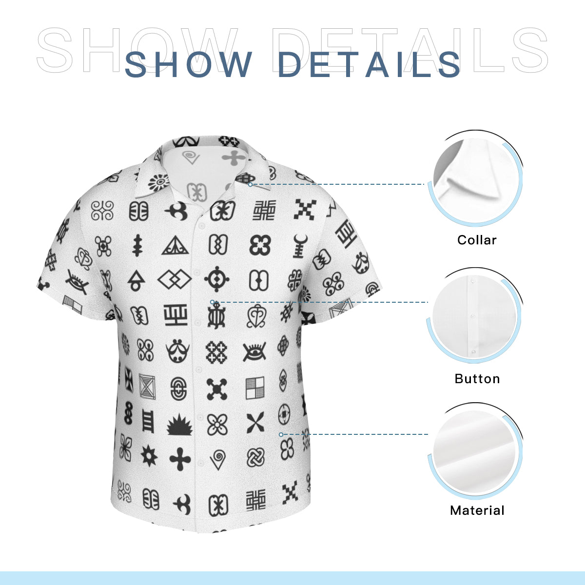 Adinkra Symbols Short Sleeves Men's Shirt