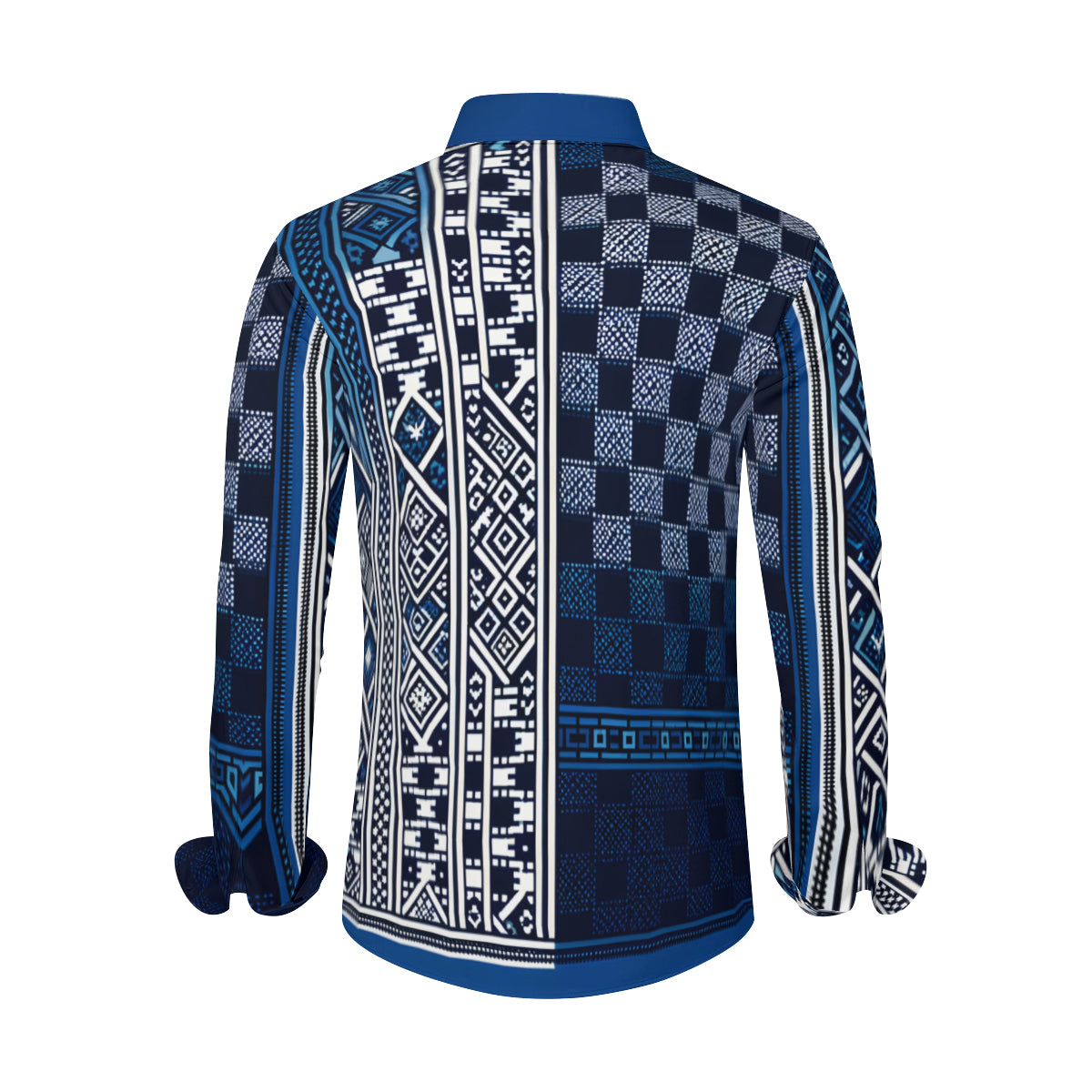 Blue Luxury Long Sleeves Men's Shirt