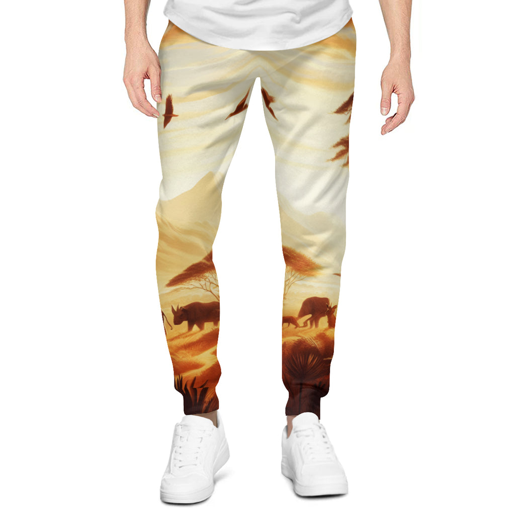 African Sunset Men's Adult Hoodie Set (Double-Layer Hood) | Health Fabric