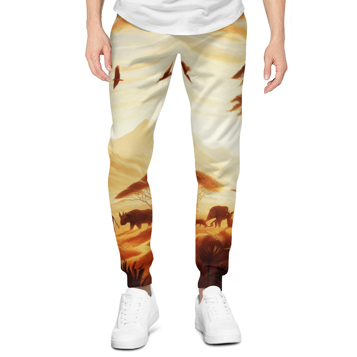 African Sunset Men's Adult Hoodie Set (Double-Layer Hood) | Health Fabric