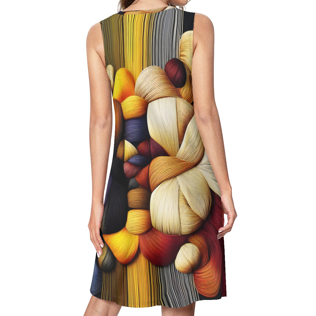 Interwoven Thread Design Women's Casual Dress | Polyester