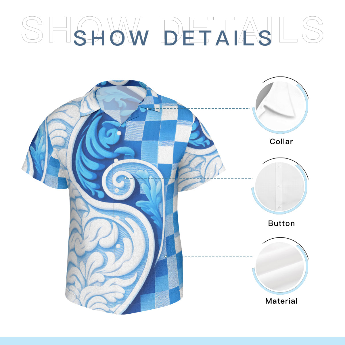 Blue Wave Short Sleeves Men's Shirt