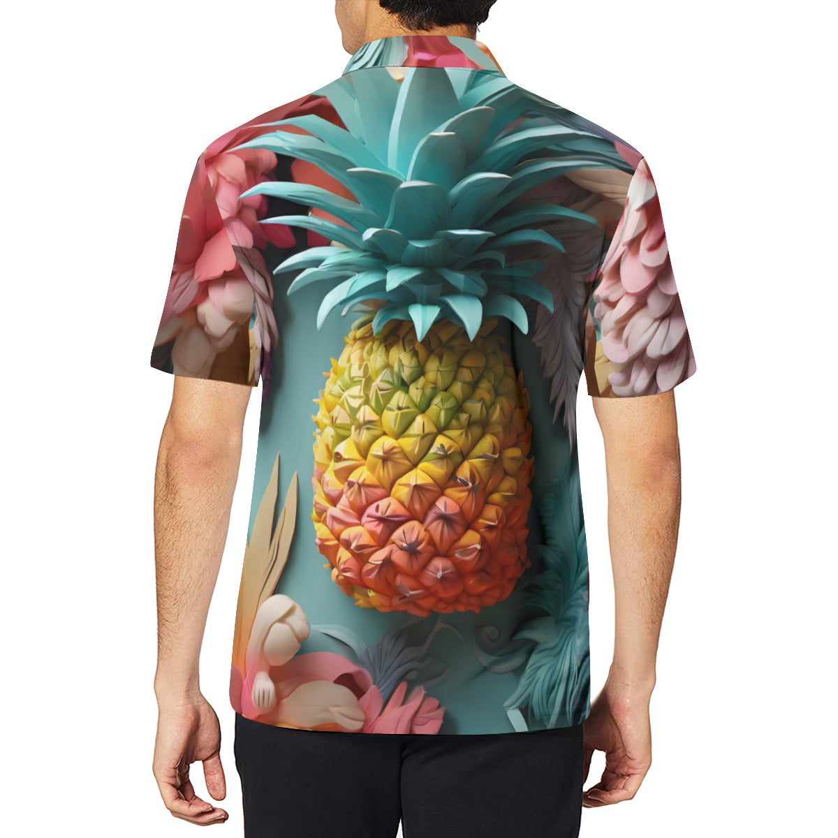 Pineapple Men's Premium European Size POLO Shirt | 95% Polyester+5% Spandex