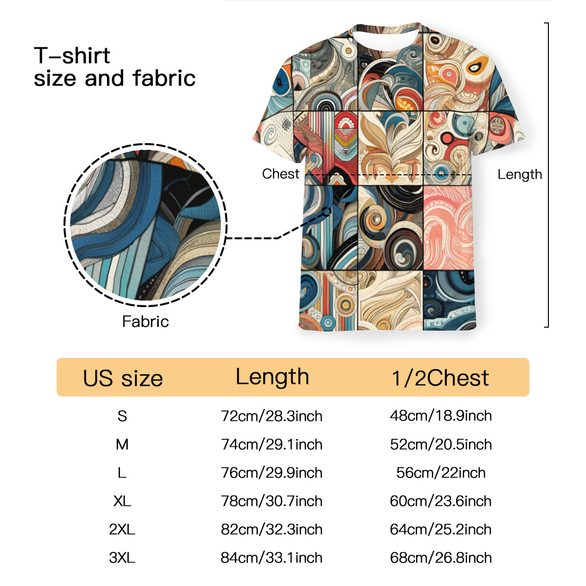 Abstract Floral Men's Short-Sleeved Mesh Cloth T-Shirt｜Polyester