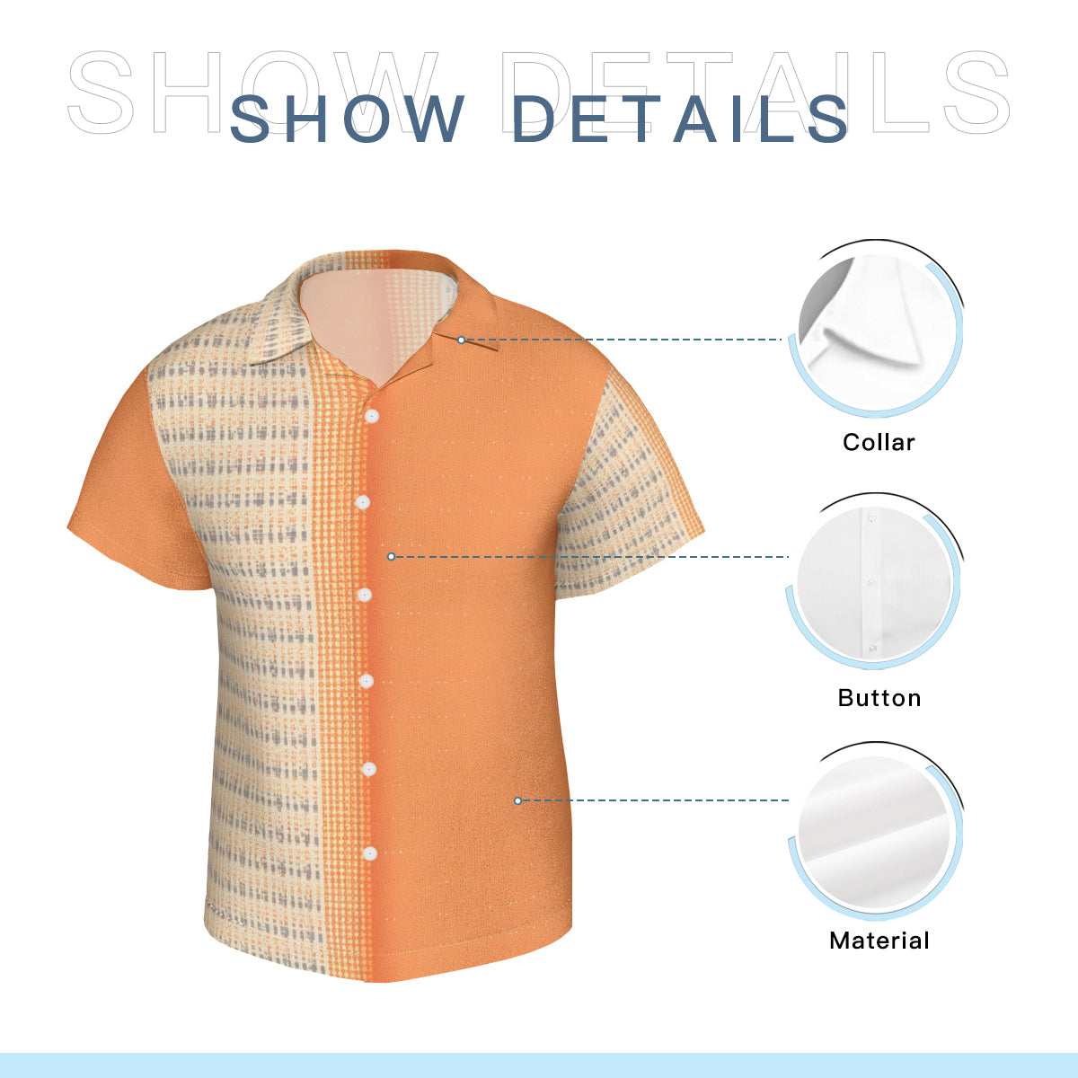 Orange Short Sleeves Men's Shirt