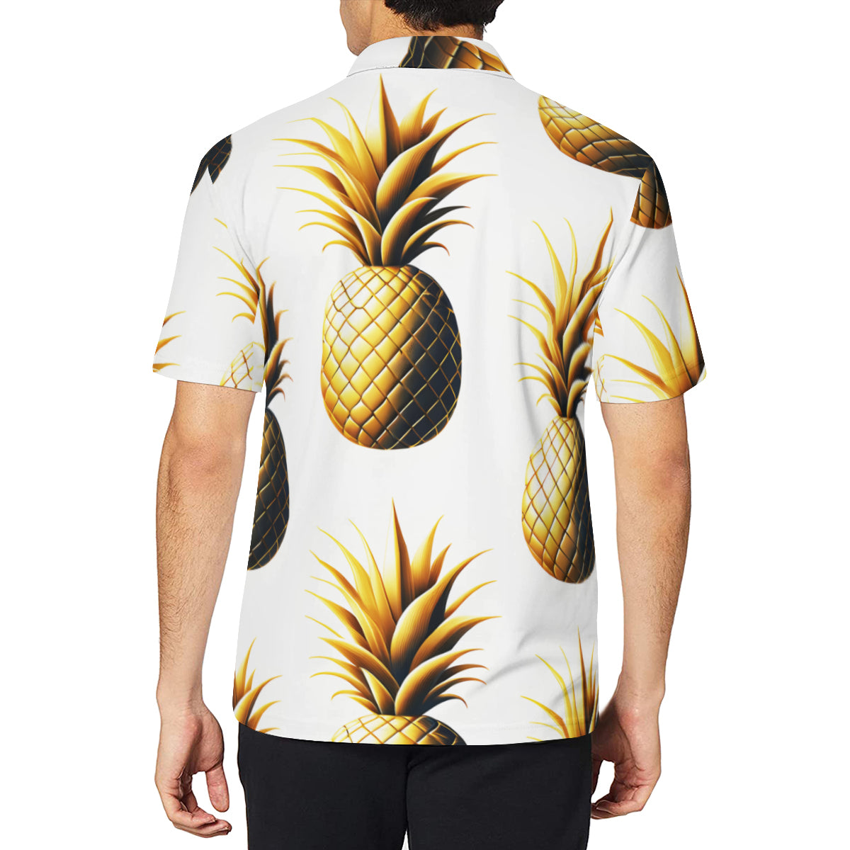 Pineapple Men's Premium European Size POLO Shirt | 95% Polyester+5% Spandex