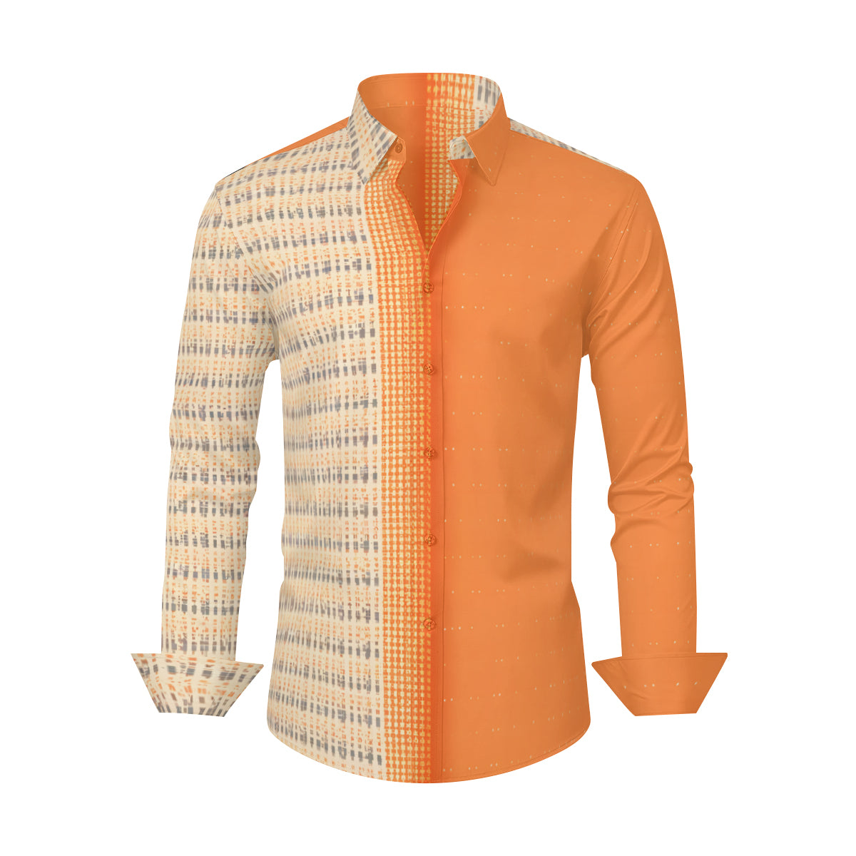 Orange Long Sleeves Men's Shirt