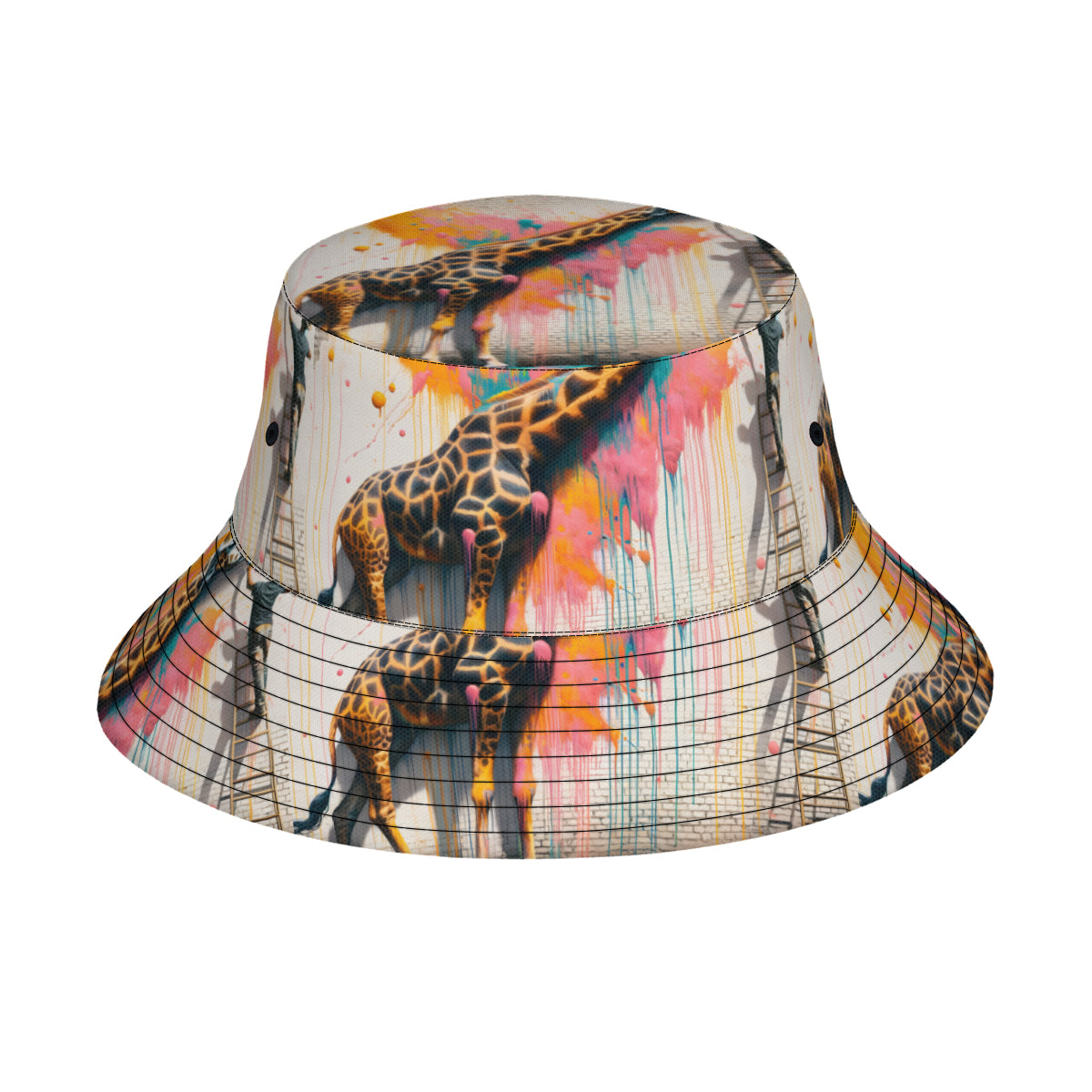 Giraffe Painting Double-Sided Unisex Polyester Bucket Hat