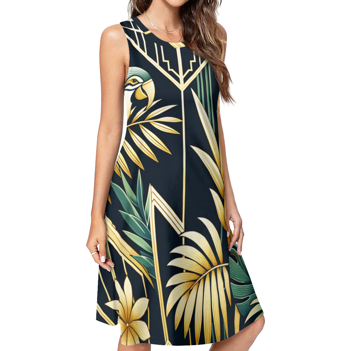Tropical Women's Casual Dress | Polyester