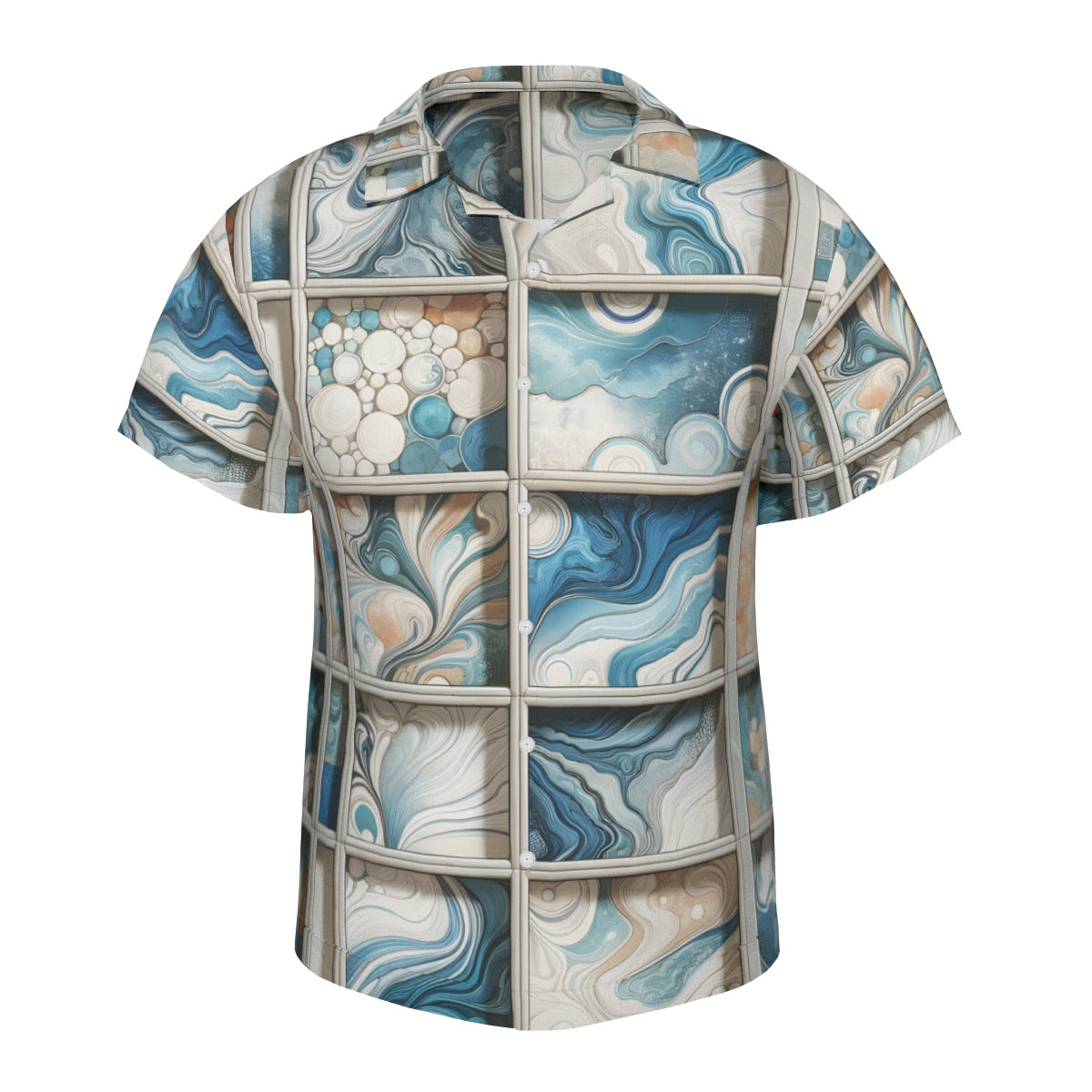 Window Pane Short Sleeves Men's Shirt