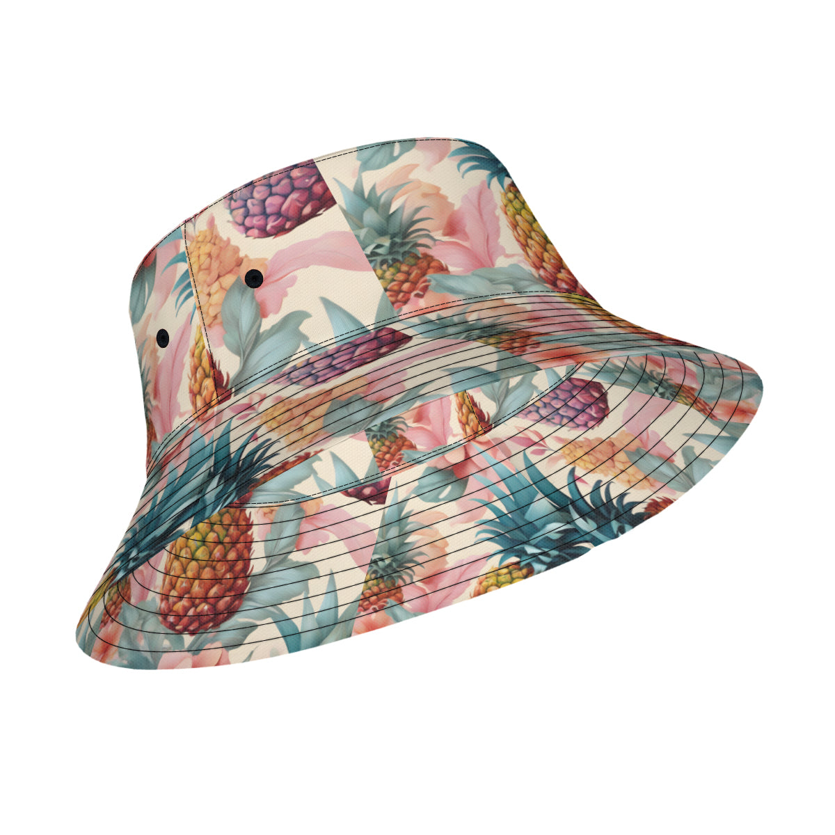 Pineapple Double-Sided Unisex Polyester Bucket Hat