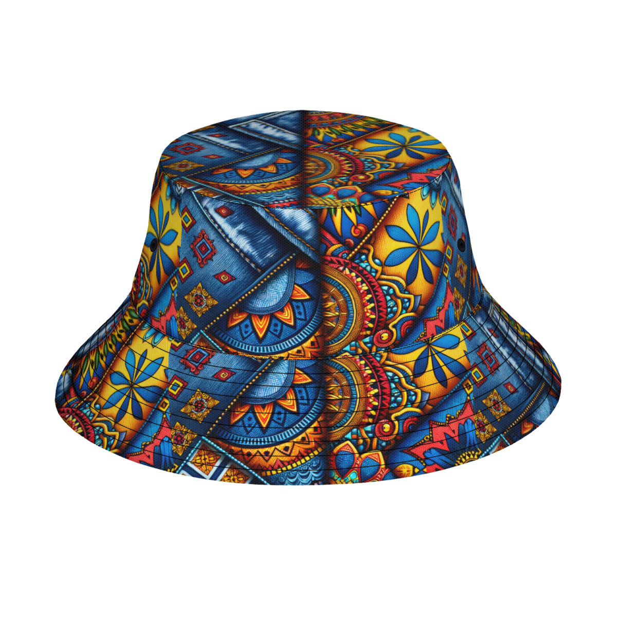 Denim And Dashiki Double-Sided Unisex Polyester Bucket Hat