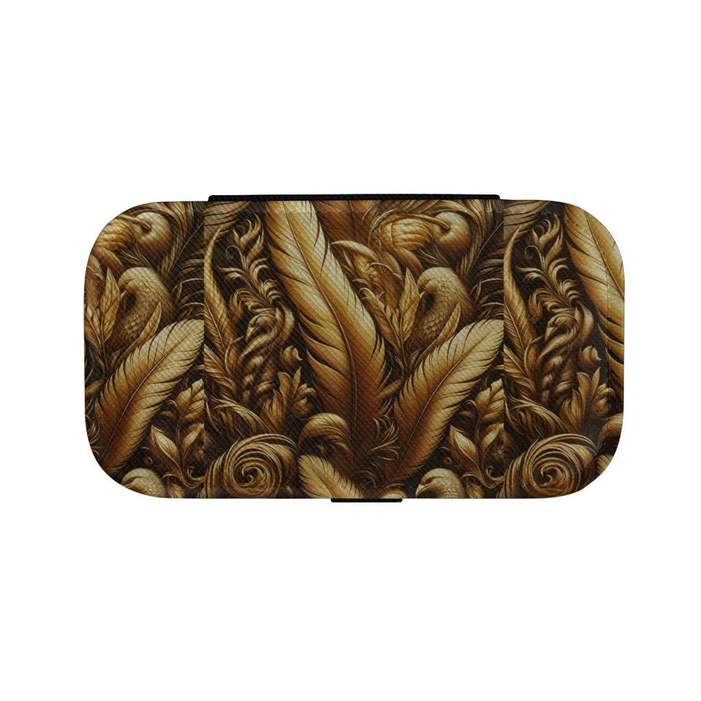 Golden Feathers Elegant Personalized Portable Jewelry Box