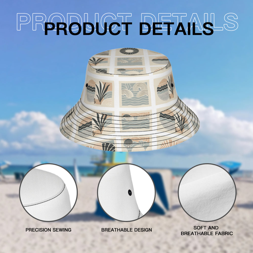 Tropical Minimalistic Double-Sided Unisex Polyester Bucket Hat