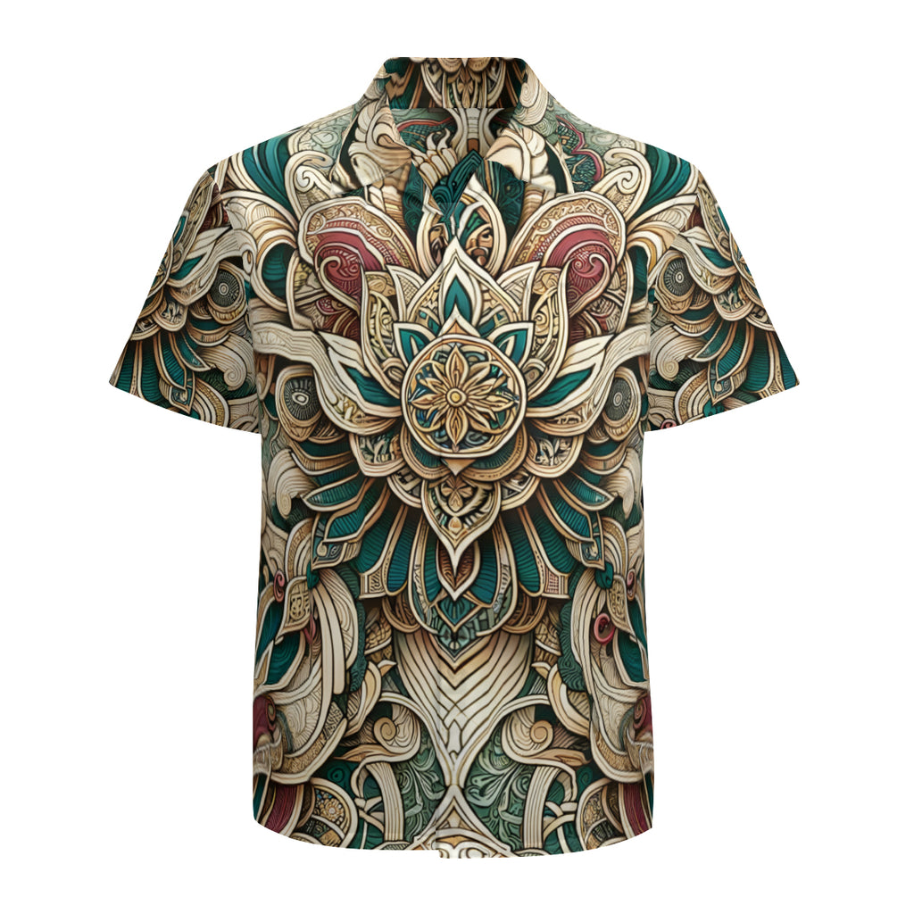 Intricate Luxury Pattern Short Sleeves Men's Shirt