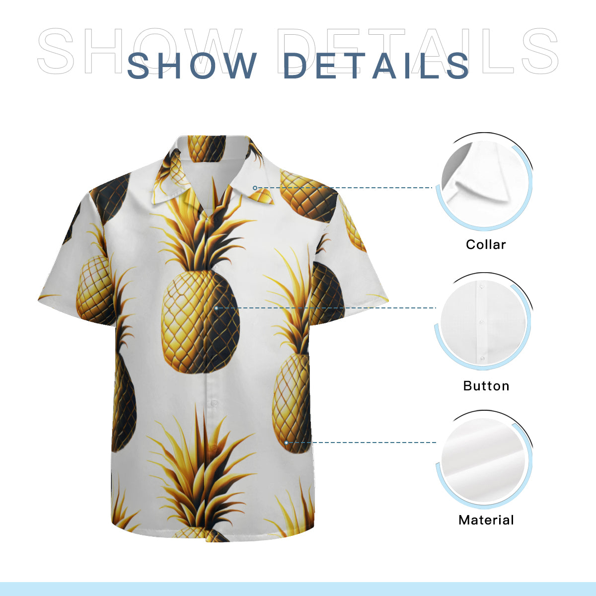 Abstract Golden Pineapple  Short Sleeves Men's Shirt