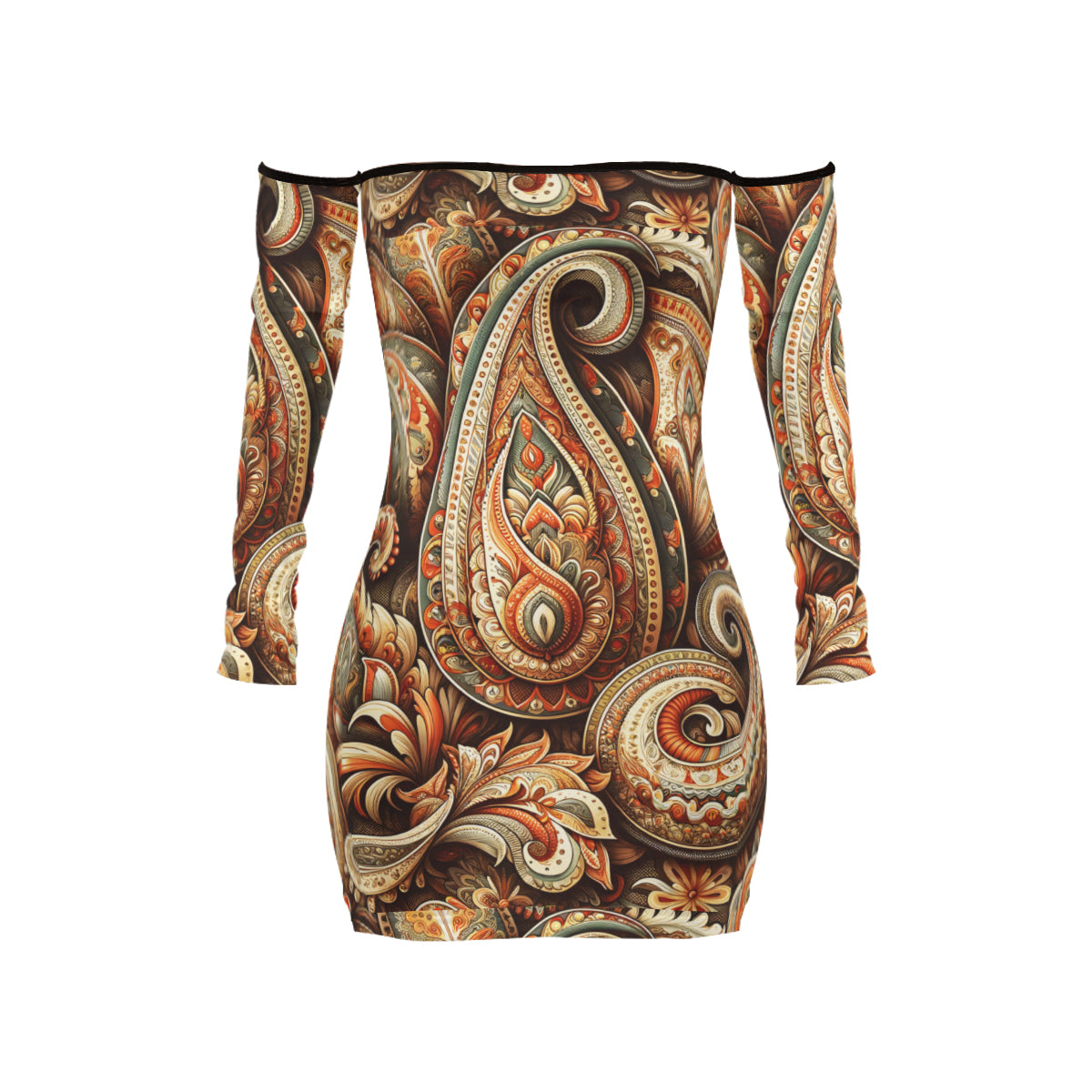 All-Over Print Women's Off-Shoulder Back Lace-up Dress