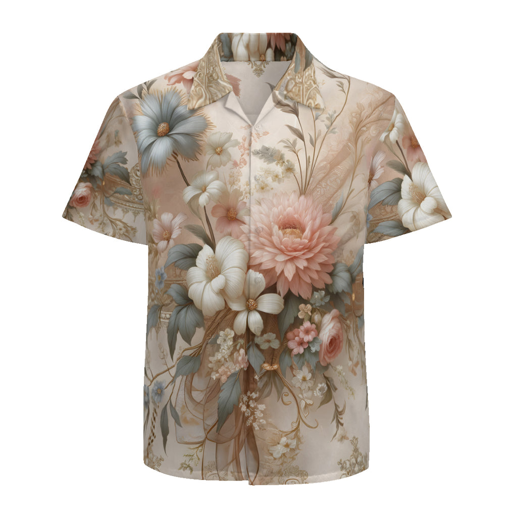 Abstract Floral Pattern Men's Short Sleeves Shirt