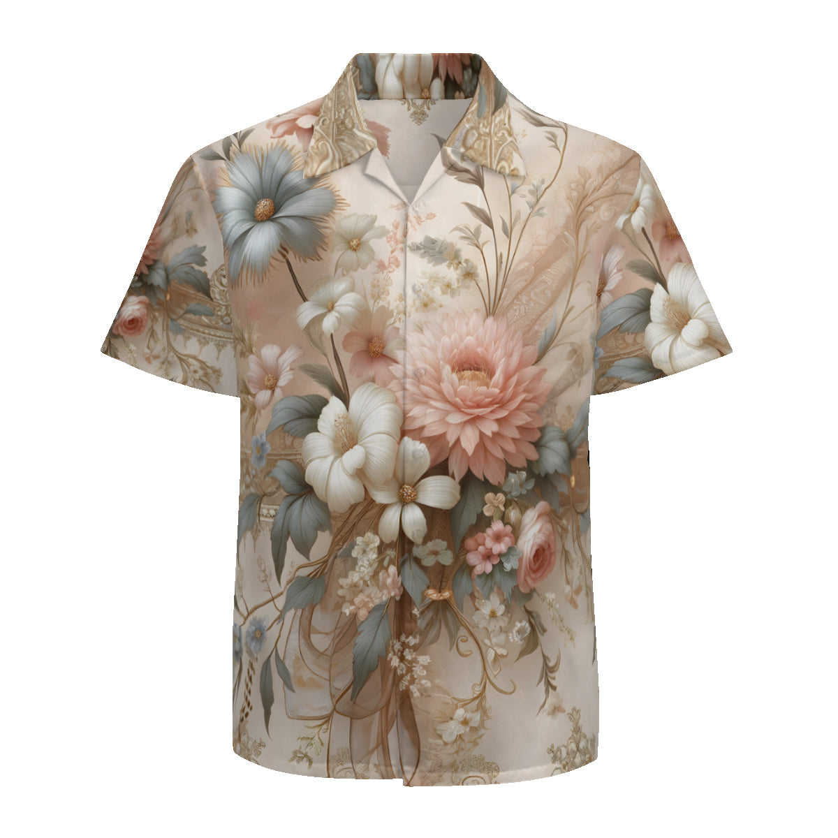 Abstract Floral Pattern Men's Short Sleeves Shirt