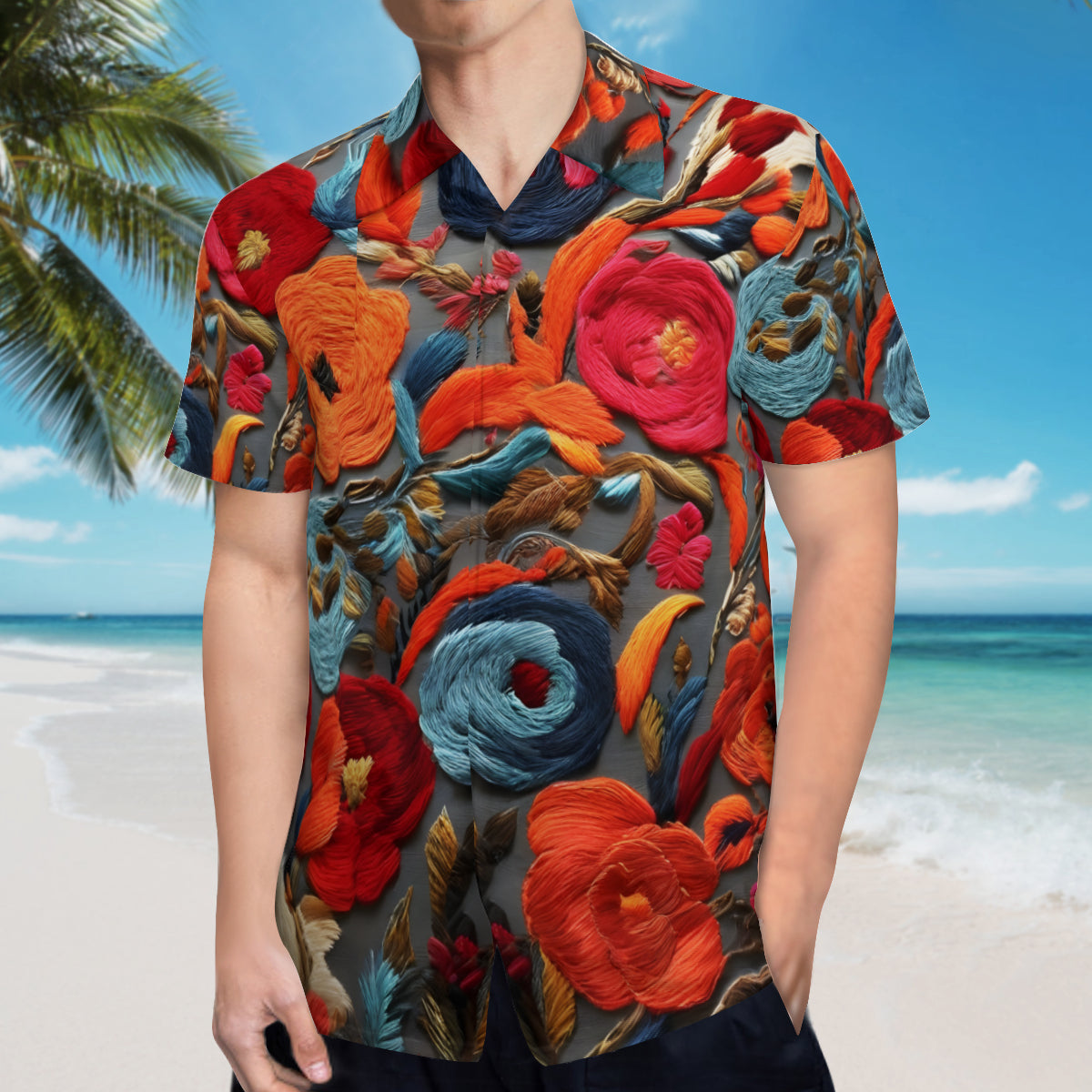 Abstract Pattern Short Sleeves Men's Shirt