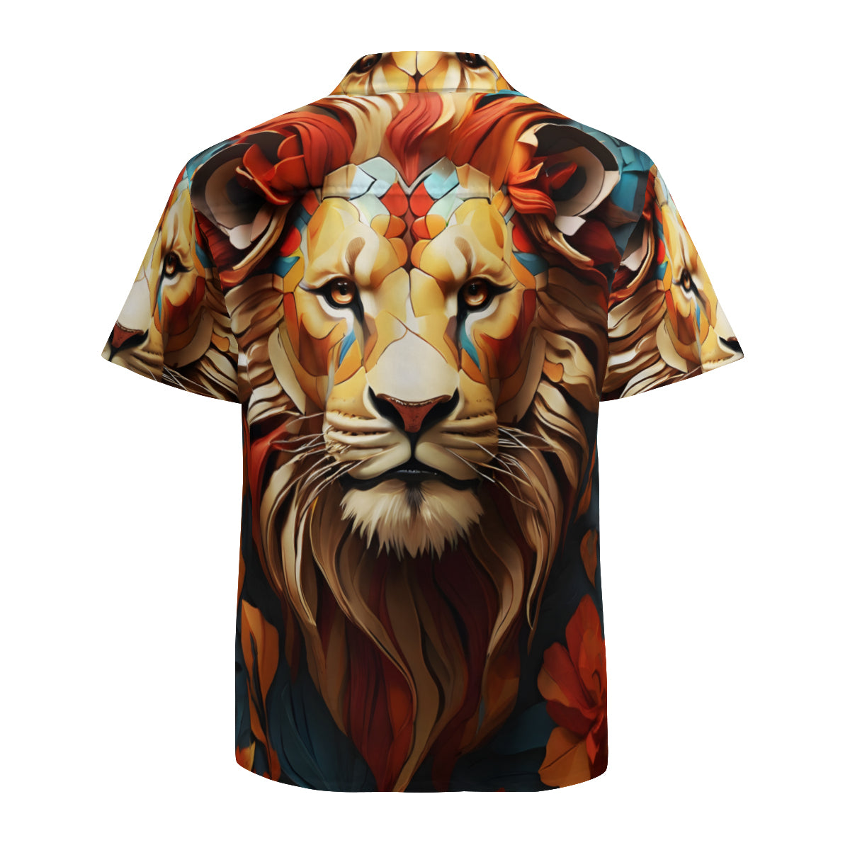 Abstract Lion Short Sleeves Men's Shirt