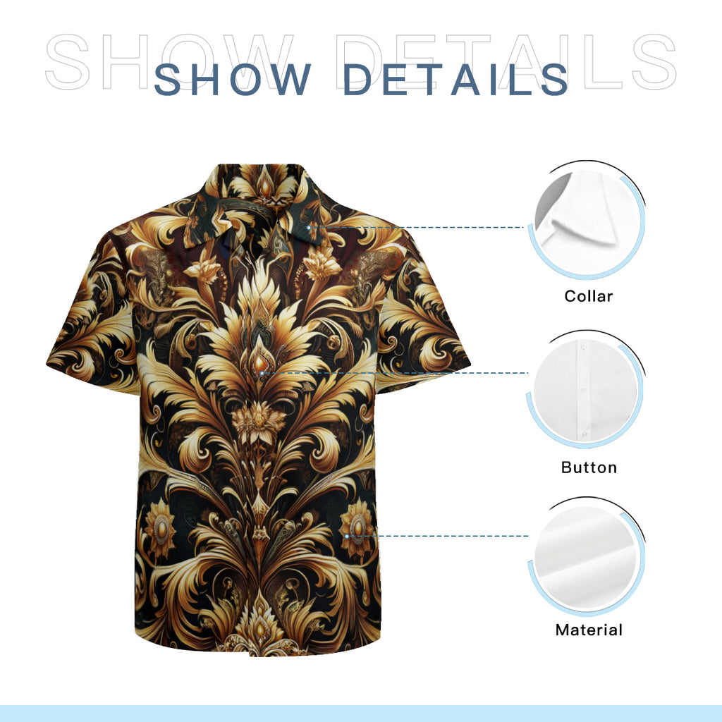 Exquisite And Majestic Pattern Short Sleeves Men's Shirt