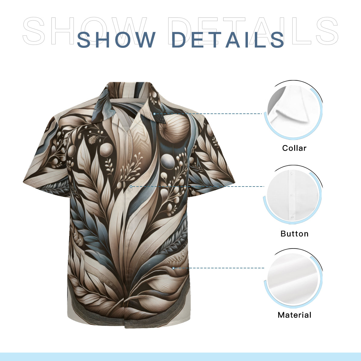 Abstract Short Sleeves Men's Shirt