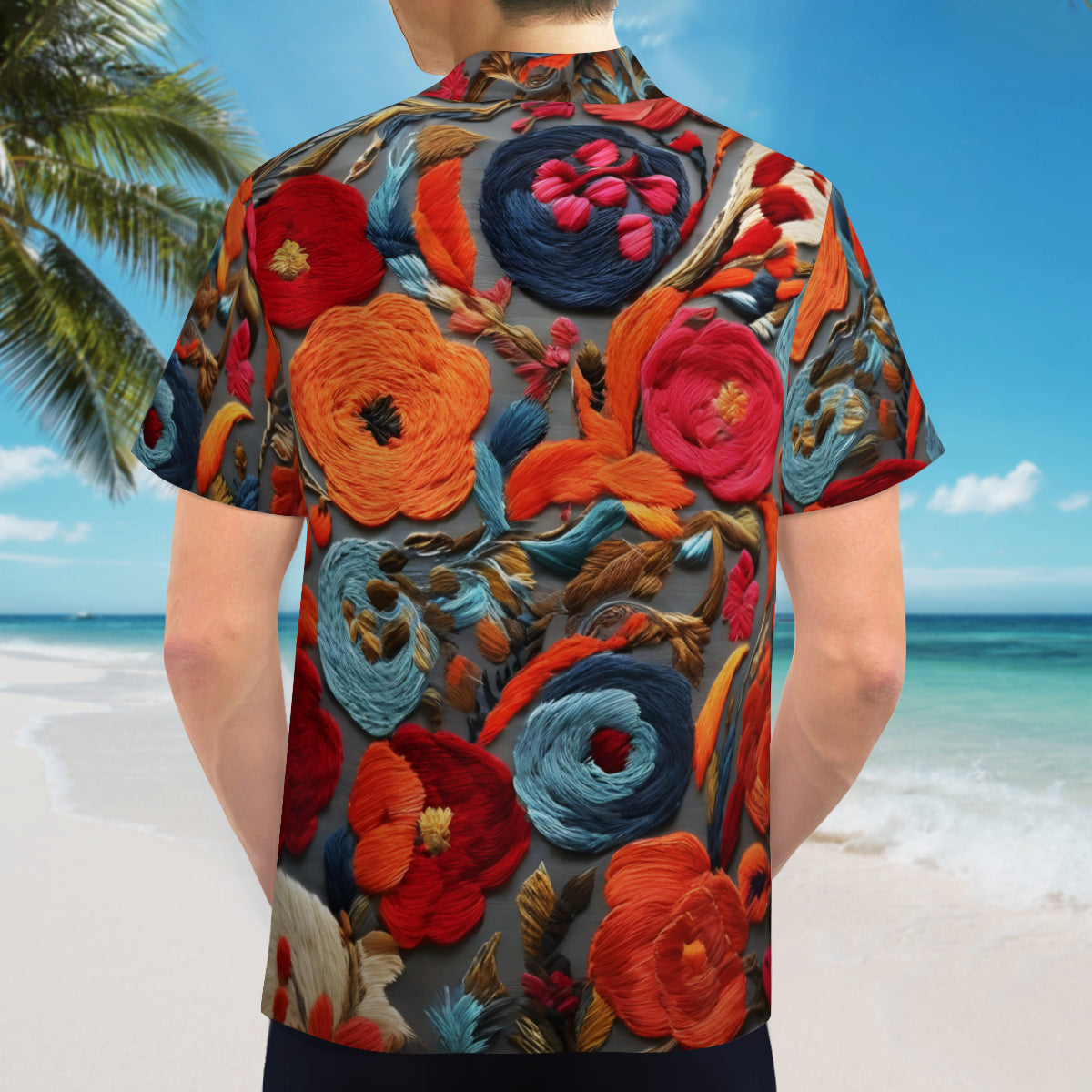 Abstract Pattern Short Sleeves Men's Shirt
