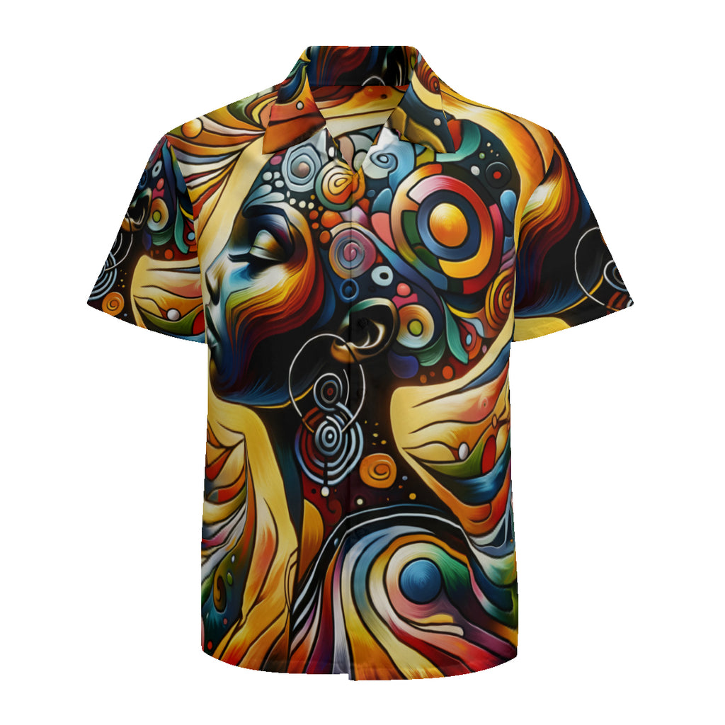 Afro Art Gold Black Short Sleeves Men's Shirt