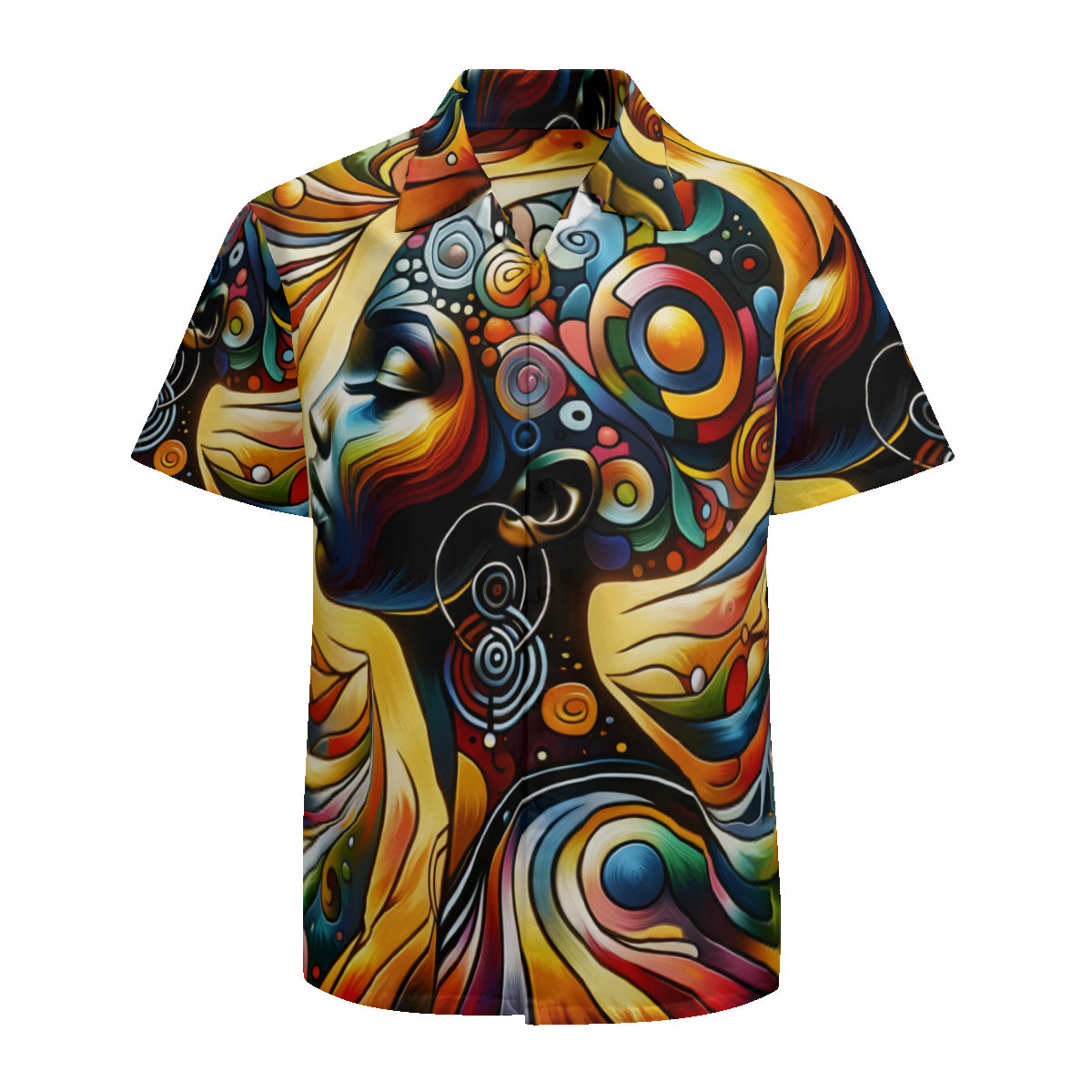 Afro Art Gold Black Short Sleeves Men's Shirt