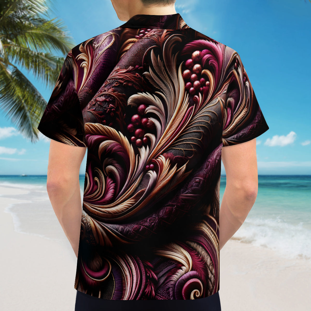 Rich Plum Design Short Sleeves Men's Shirt