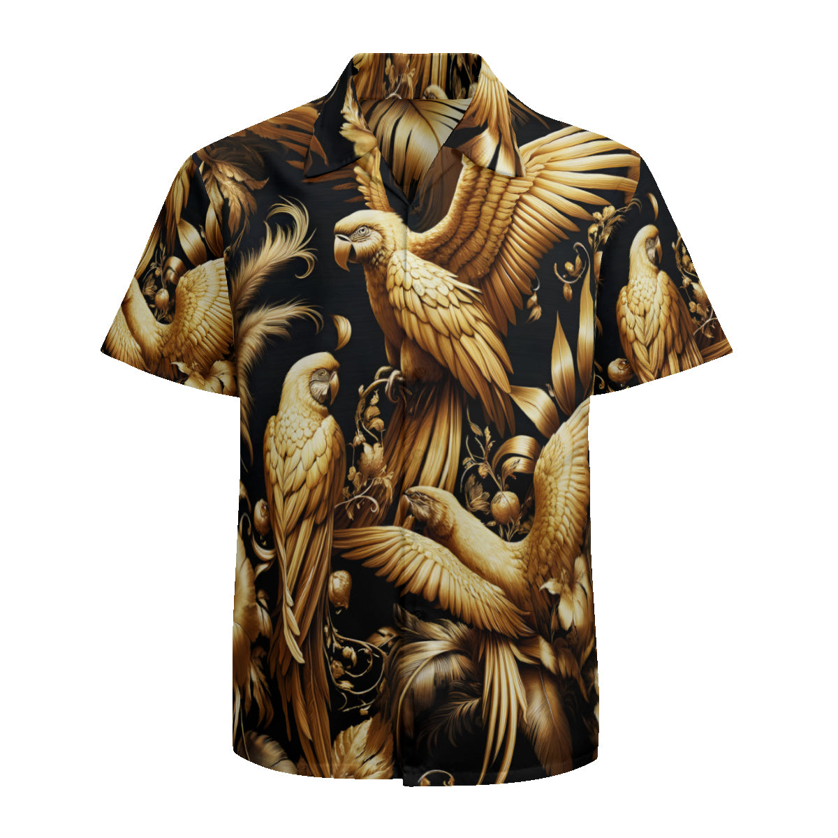 Abstract Gold Black Short Sleeves Men's Shirt