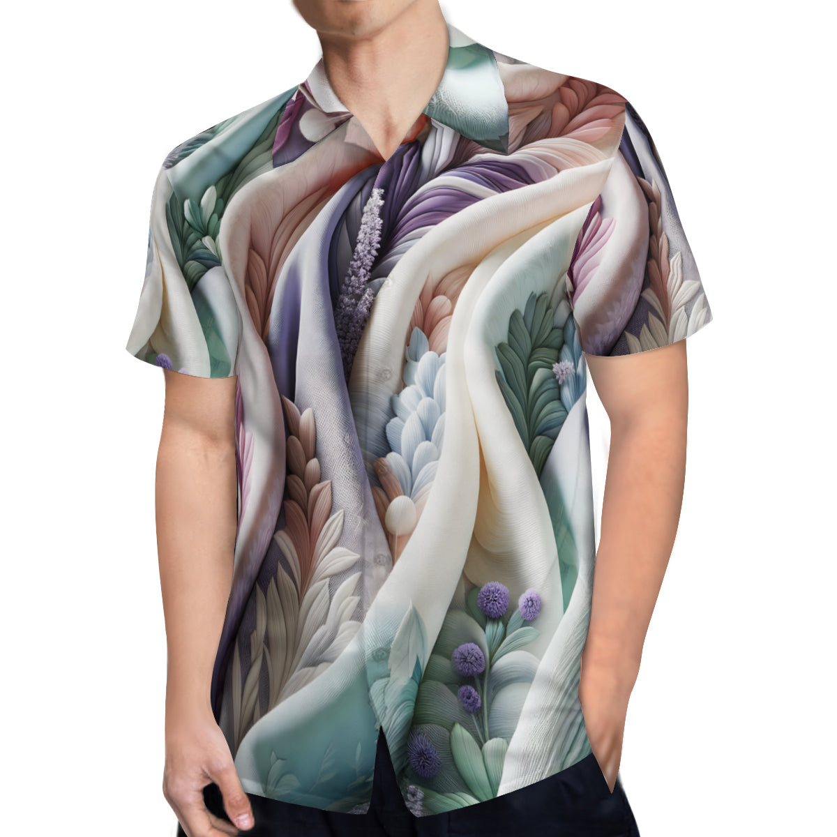 Pastels Design Short Sleeves Men's Shirt