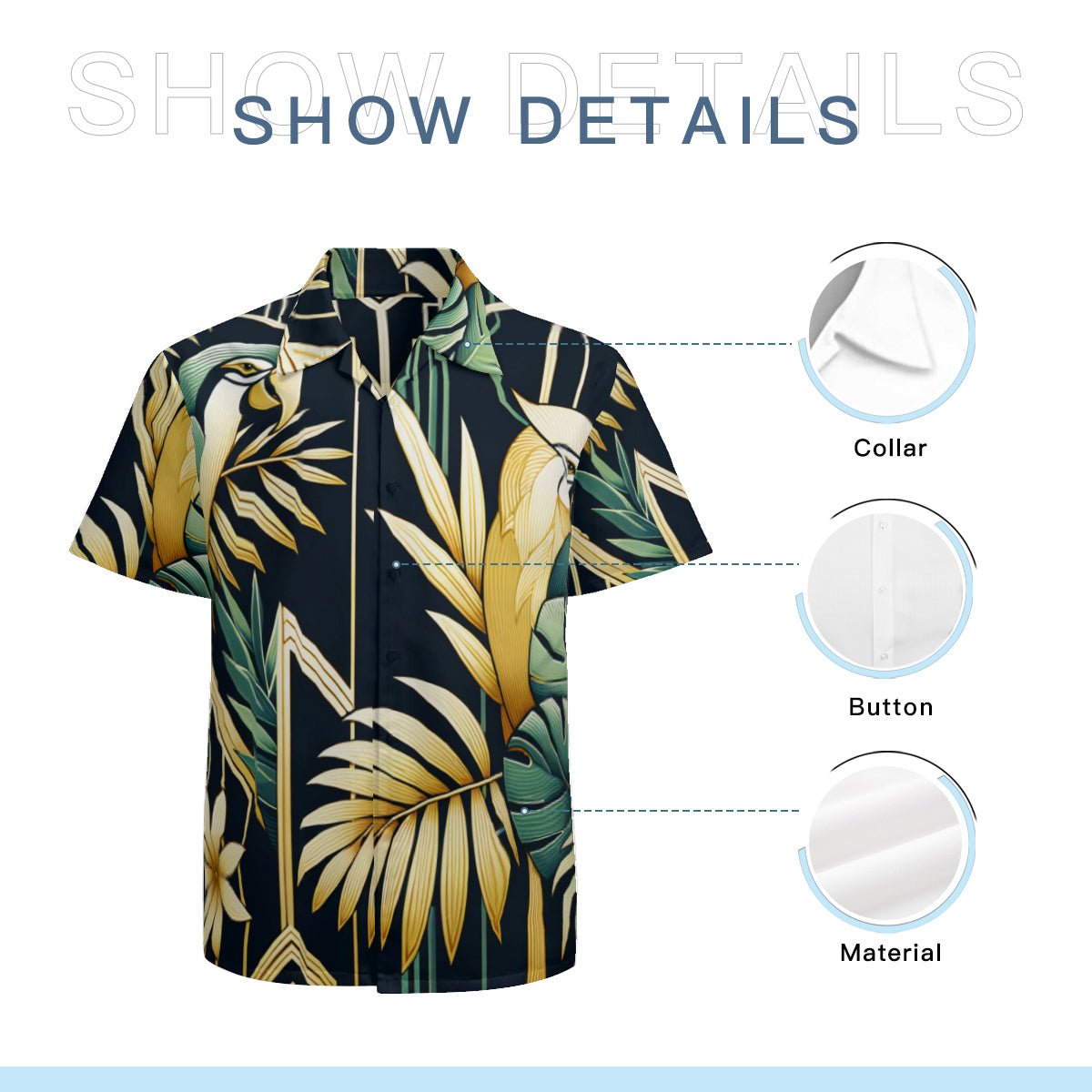 Parrot Tropical Short Sleeves Men's Shirt