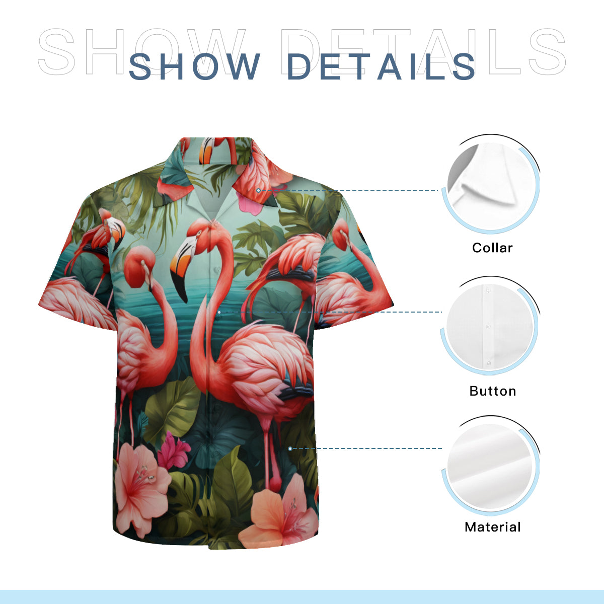 Flamingo Short Sleeves Men's Shirt