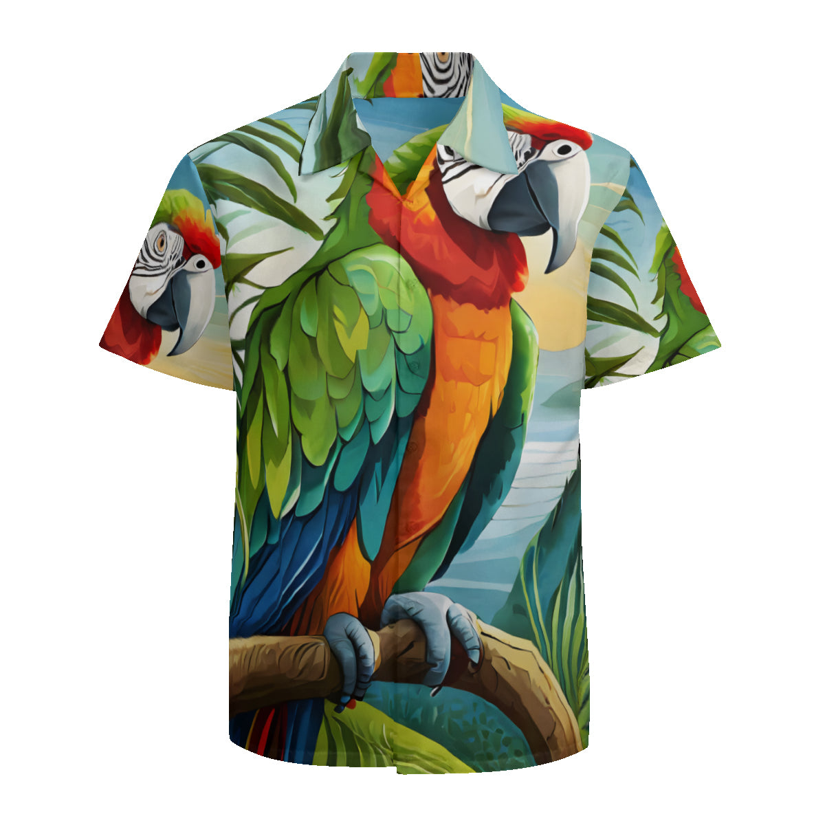 Parrot Lovers Tropical Short Sleeves Men's Shirt