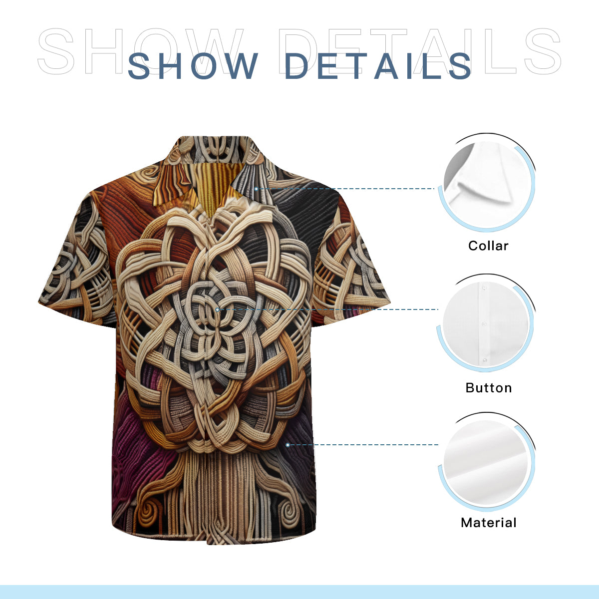 Interwoven Thread Design Short Sleeves Men's Shirt