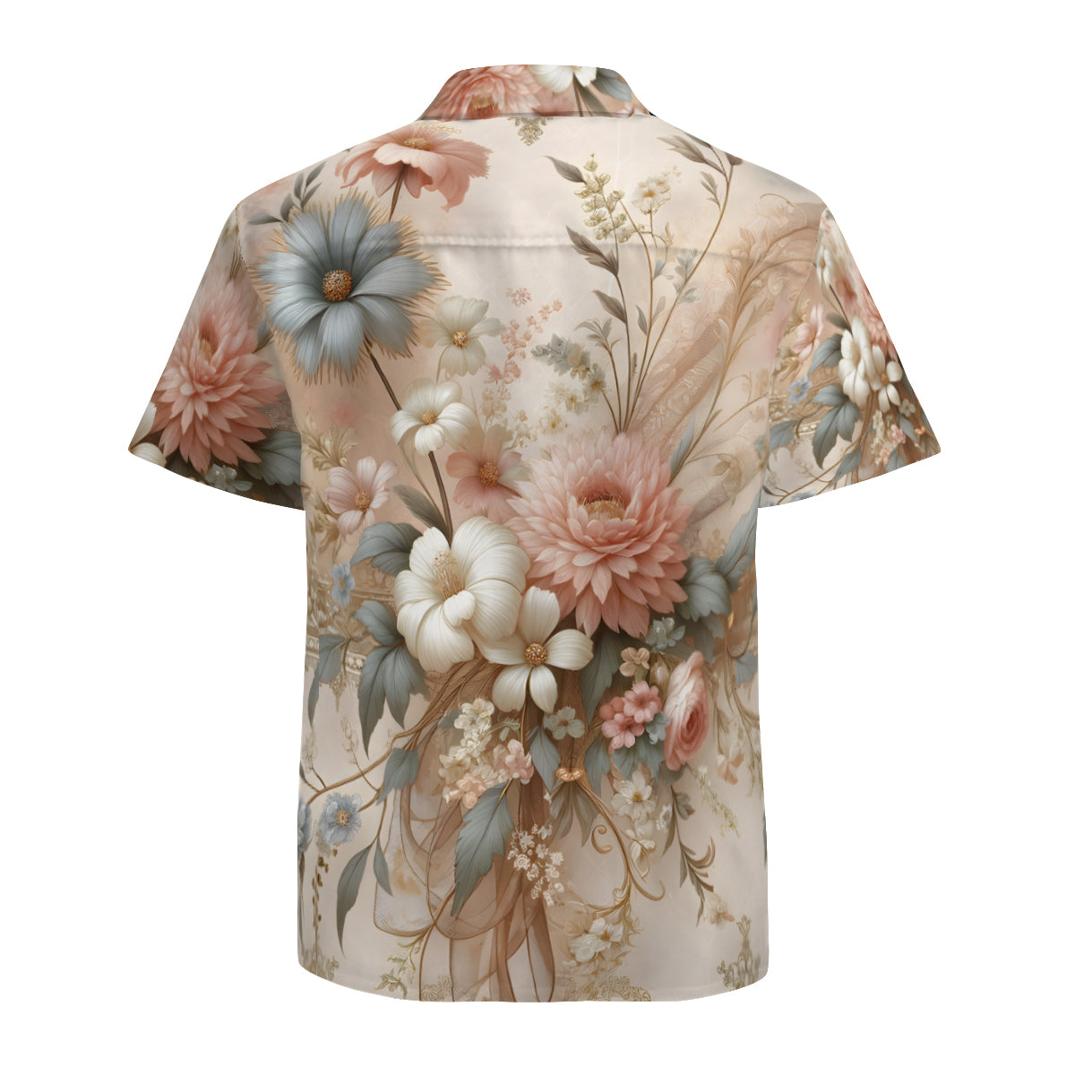 Abstract Floral Pattern Men's Short Sleeves Shirt