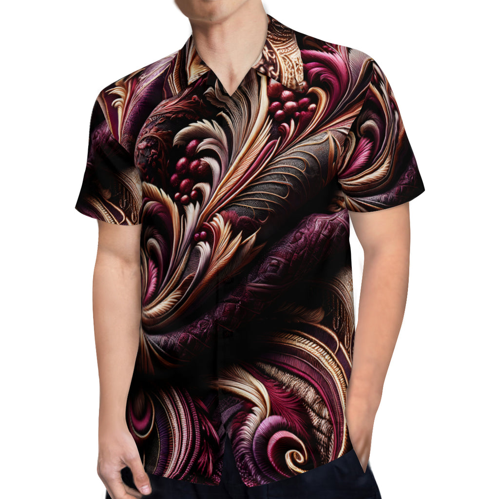Rich Plum Design Short Sleeves Men's Shirt