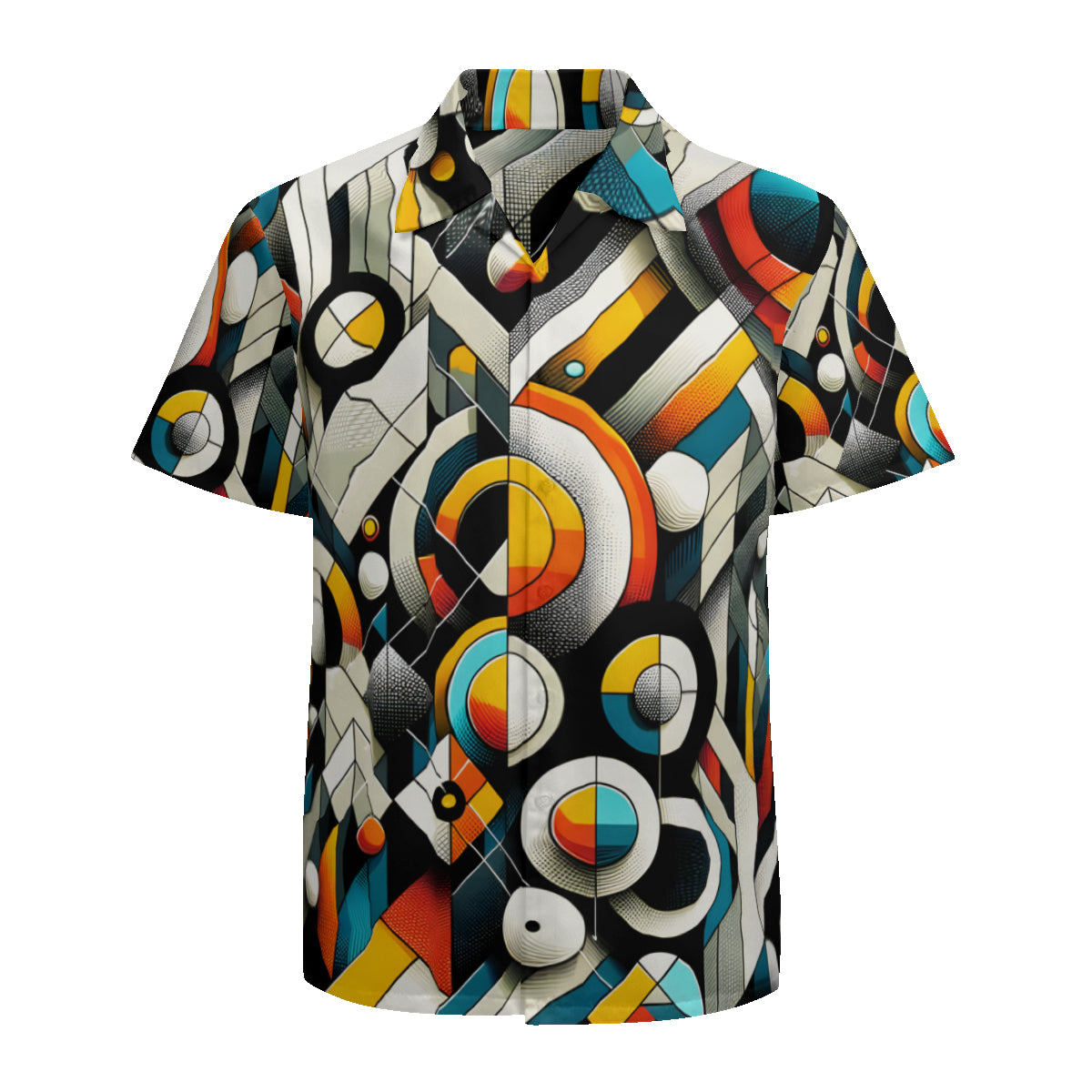 Abstract Geometric Short Sleeves Men's Shirt
