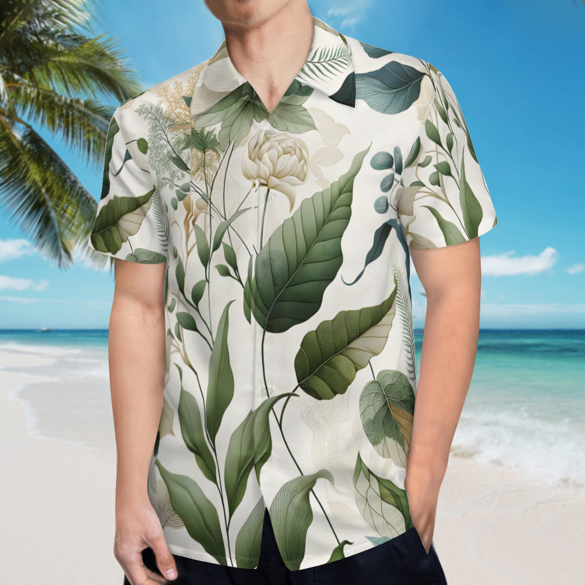 Floral Short Sleeves Men's Shirt